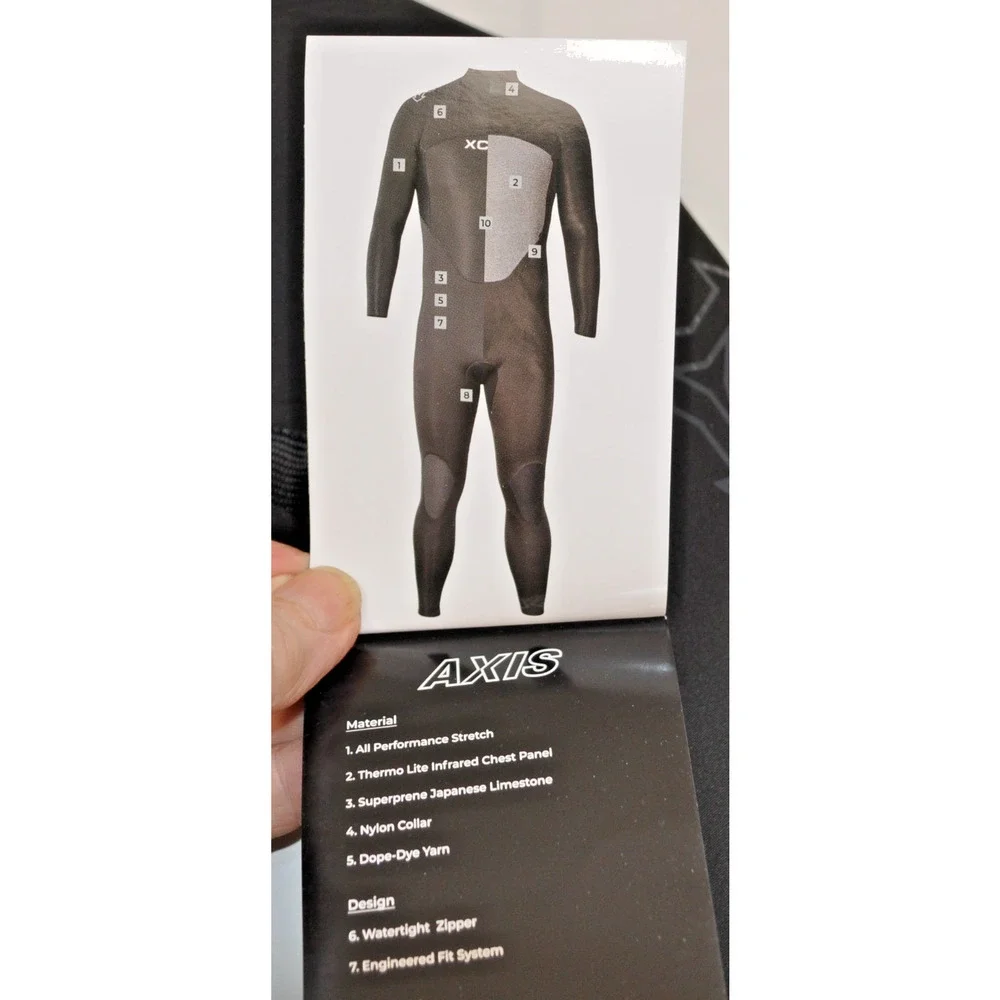 Men's XCEL Axis Chest Zip 5/4mm Hooded Full Wetsuit Black XL Short NEW With Tags